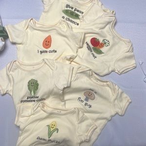 Baby onesies. Garden/ Veg.  3-6months.